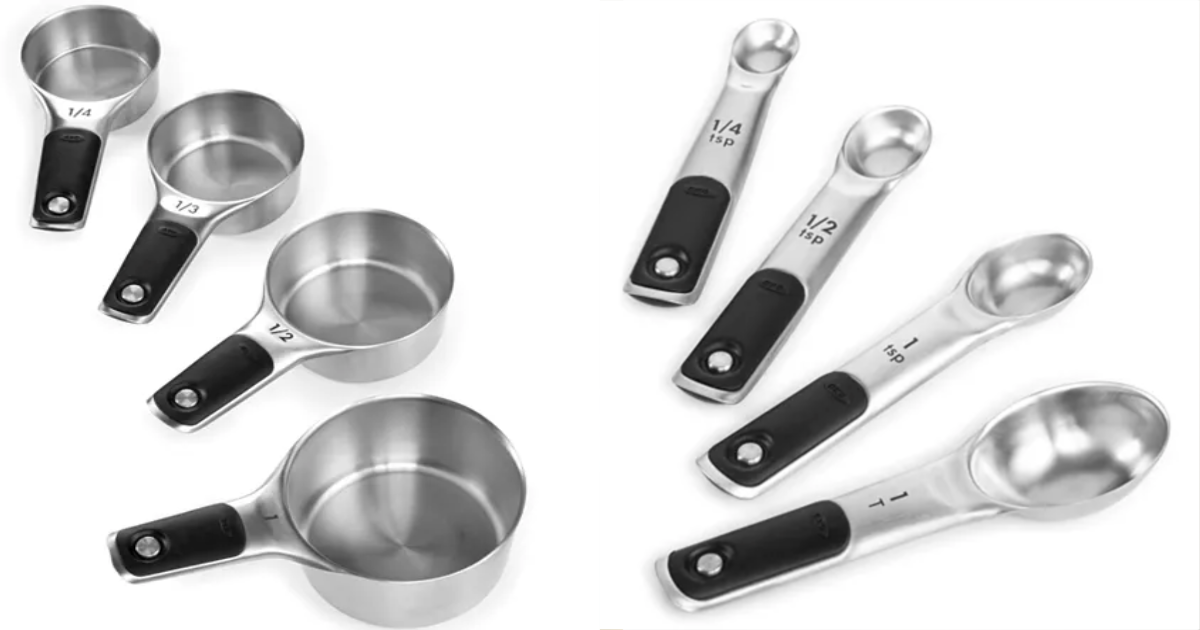 OXO stainless steel measuring cups and spoons