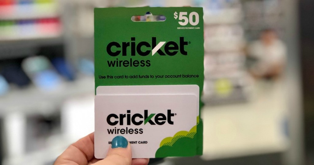 hand holding cricket airtime card at target