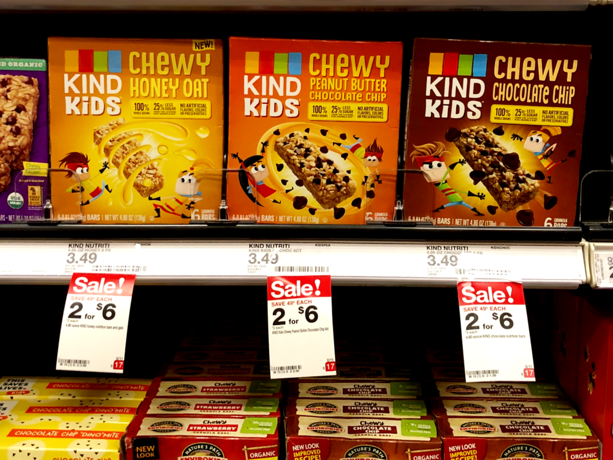 Kind Kids Granola Bars on shelf at Target
