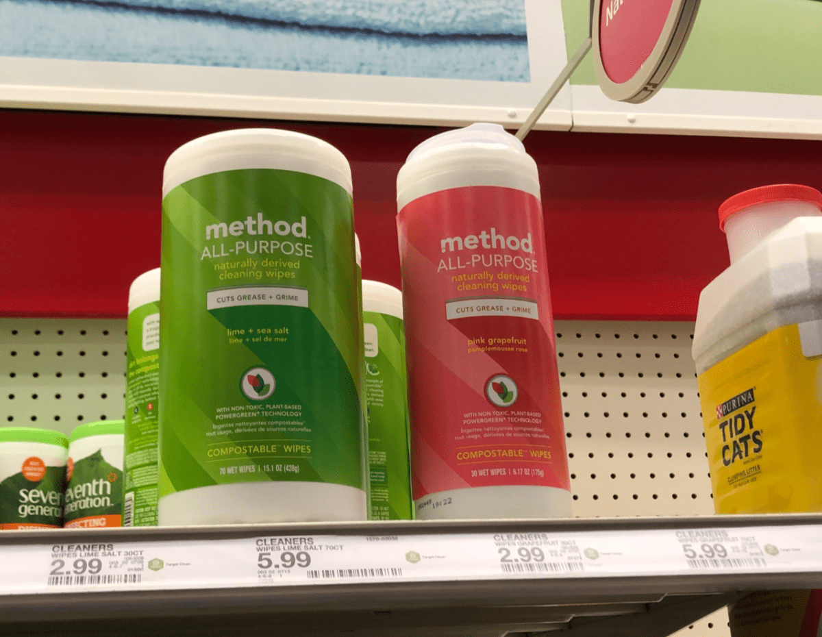 method wipes at target on shelf