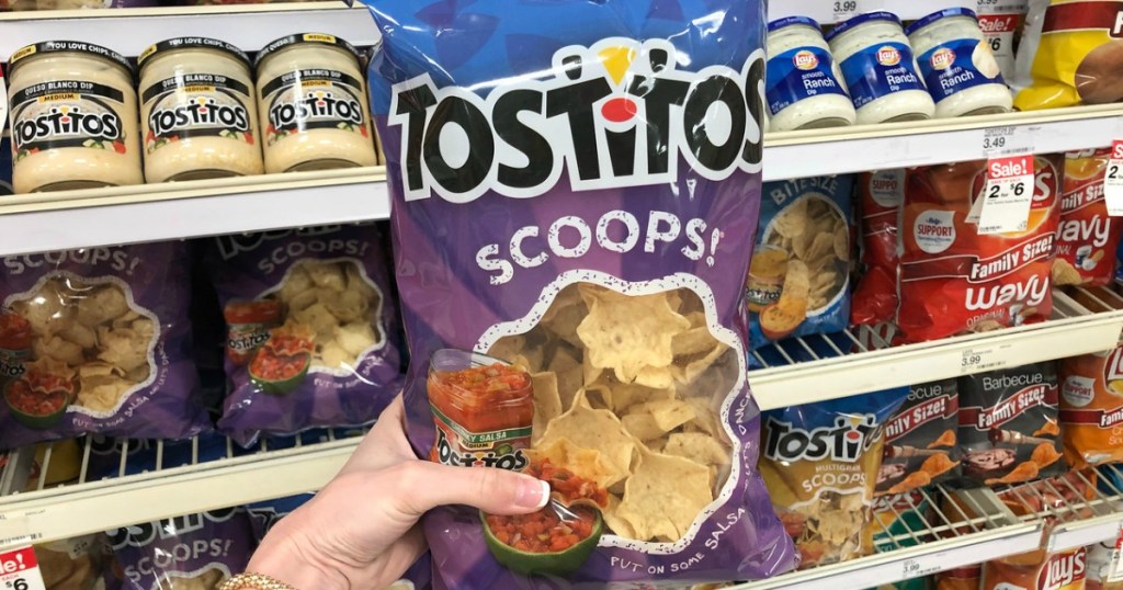 hand holding tostitos chips at target