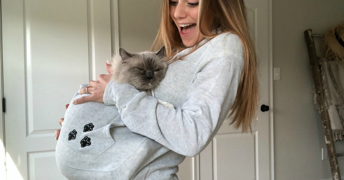 cat looking sweatshirt