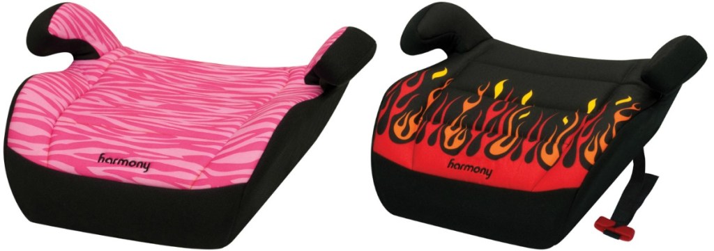 youth booster seats pink zebra and hot rod