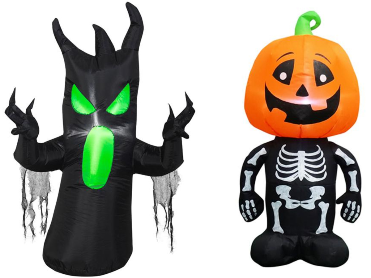 Halloween Light Up Inflatables As Low As 14 49 Shipped   3.5 Ft. Pre Lit Inflatable Scary Tree Pumpkin Boy Combo Set 