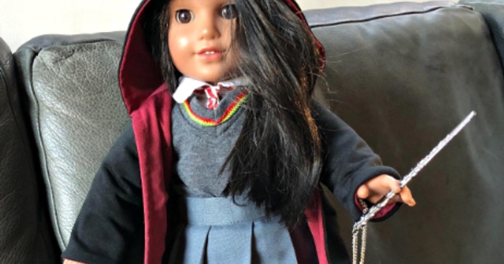 american girl doll wearing magic school uniform