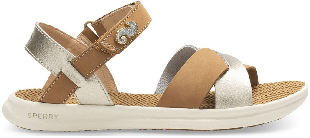 sperry tan and white sandals