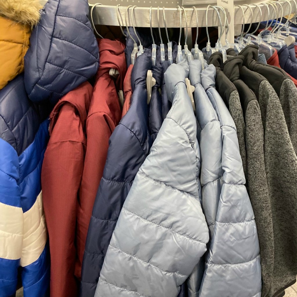 Boys Puffer Jackets on display at The Children's Place