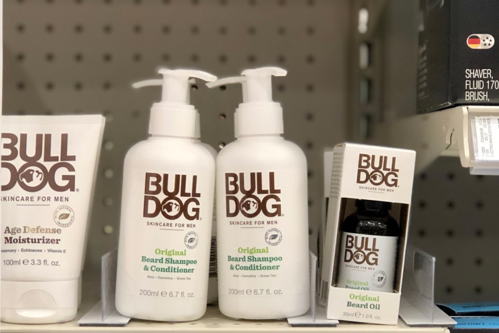 Bulldog Beard Care Products on target shelf
