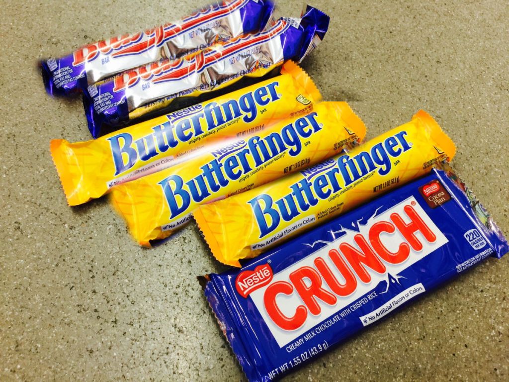 Butterfinger, Crunch or Baby Ruth Candy Bars