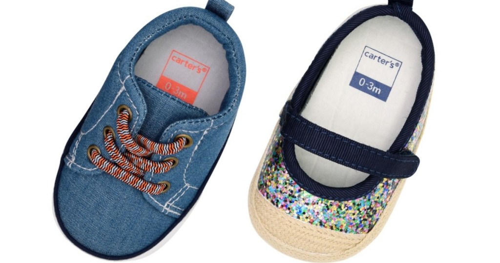 Carter's Chambray Crib Shoes and Glitter Espadrilles