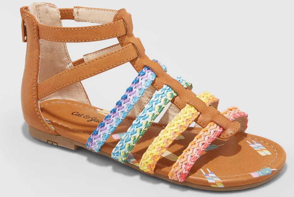 Cat & Jack Girls Gladiator Rainbow Valiant Sandals