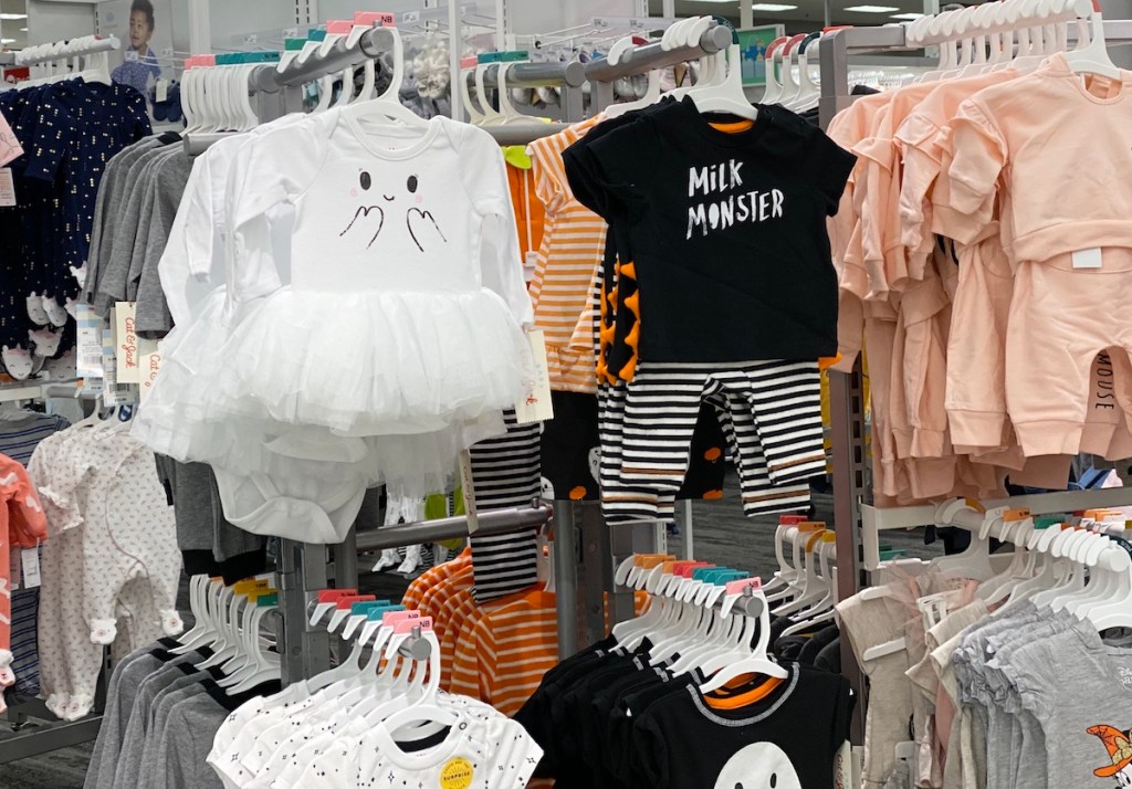 Cat & Jack Halloween outfits on display at Target