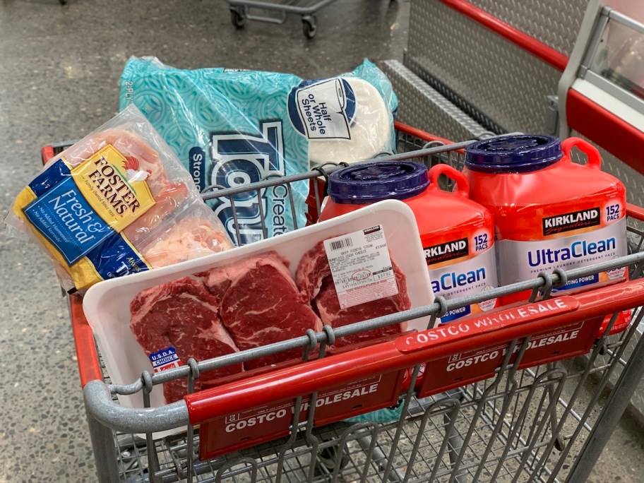 Costco Cart with Groceries