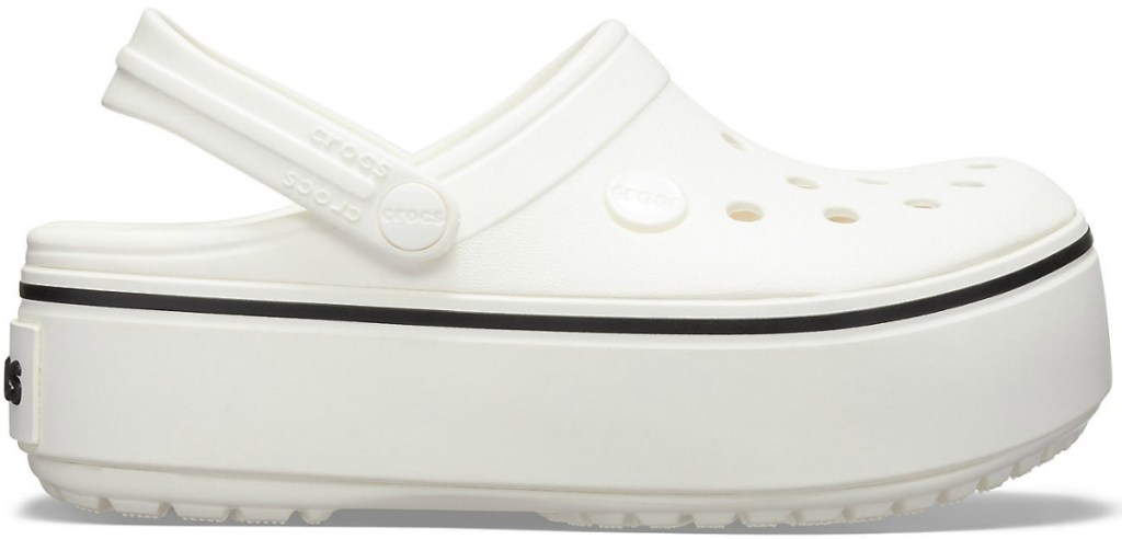 Crocs brand platform clog for girls in white