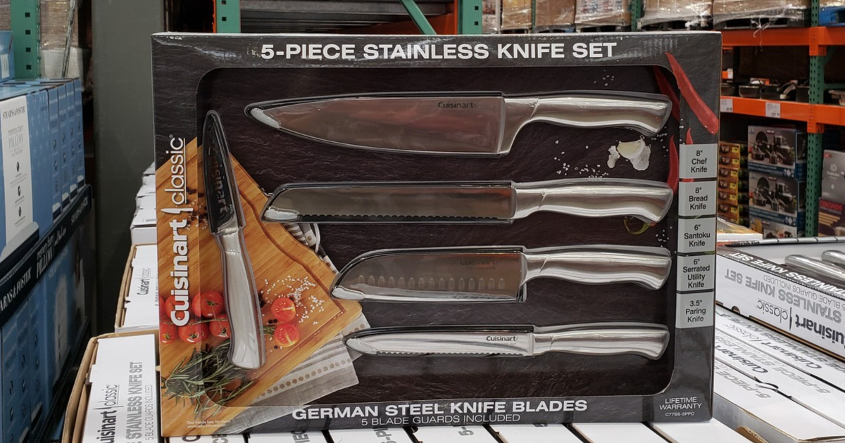 Cuisinart Elite Series German Stainless Steel 5 Piece Knife Set w/ Blade  Guards 86279186409