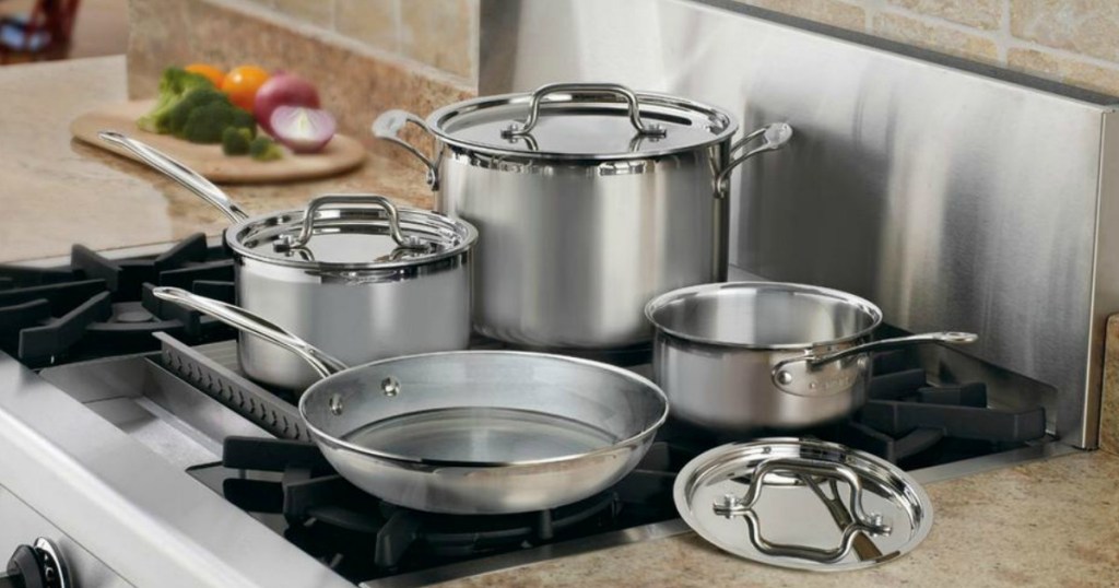 Cuisinart MultiClad Pro 7-piece Stainless Cookware Set with Lids