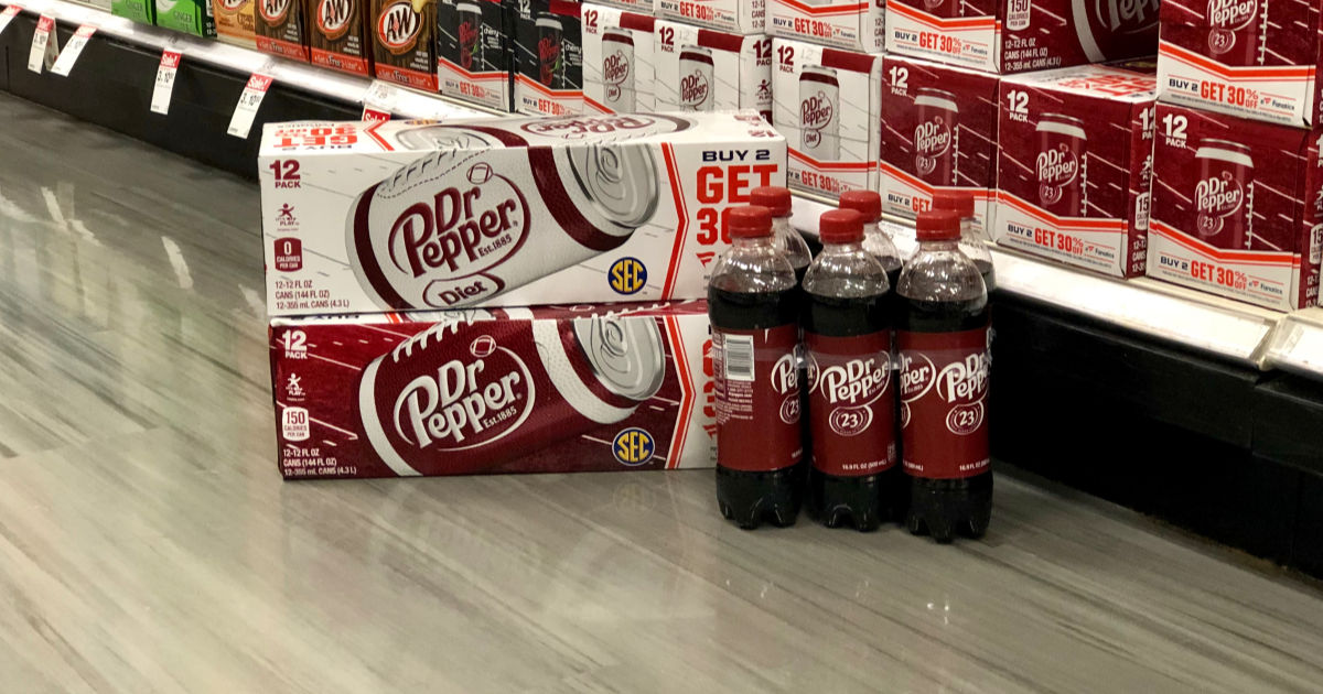 Dr Pepper 12 pack and bottles at Target