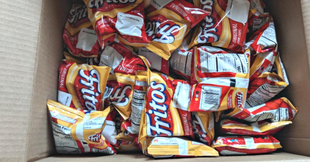 box of 40 bags of fritos chips
