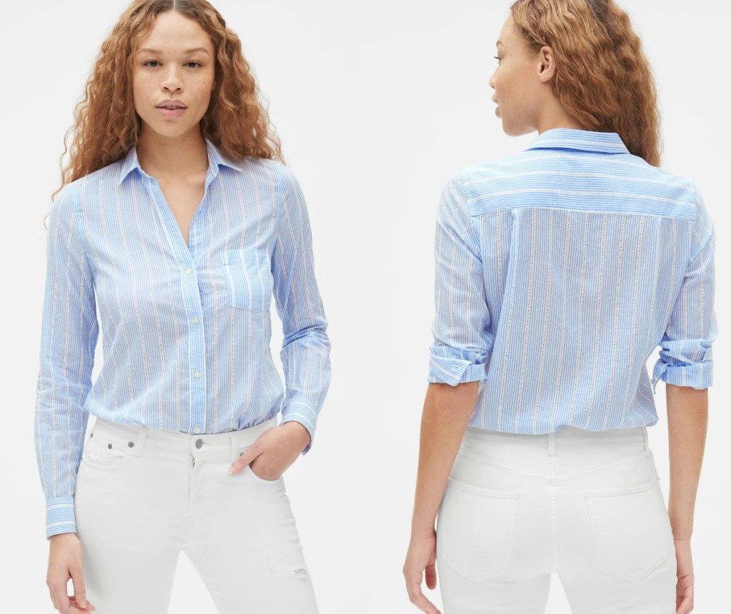 Women's Fitted Boyfriend Shirt in lightblue