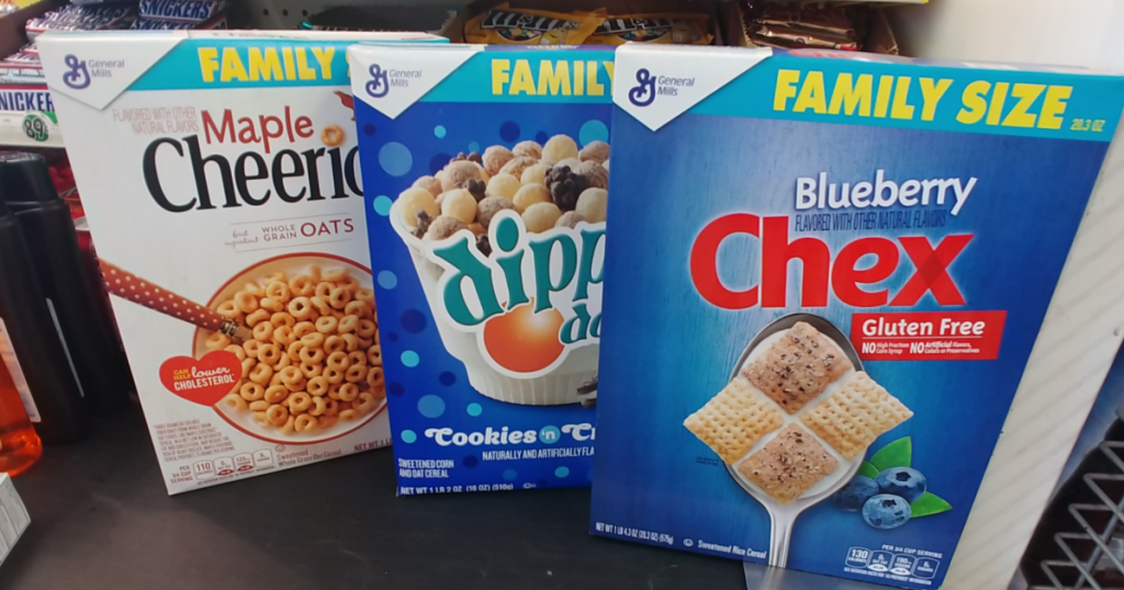 General Mills Family Size Cereal Boxes