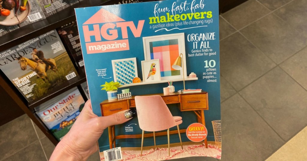 Woman holding September issue of HGTV Magazine
