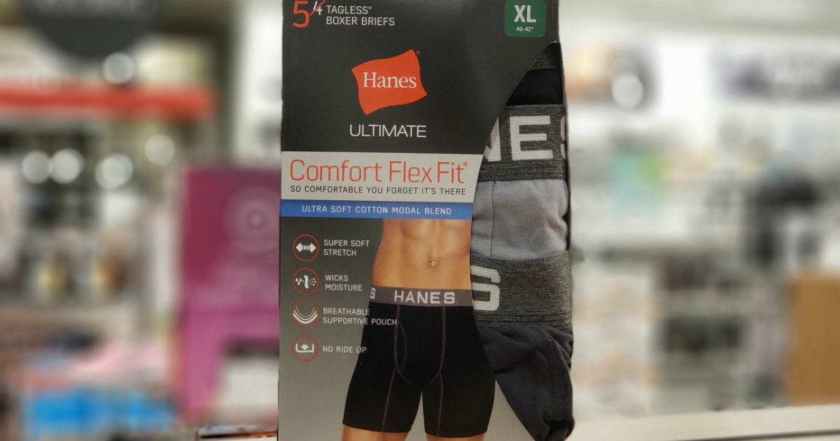 Hanes Men's 5-Pack Ultimate Boxer Briefs with ComfortFlex Waistband  X-Large, White 