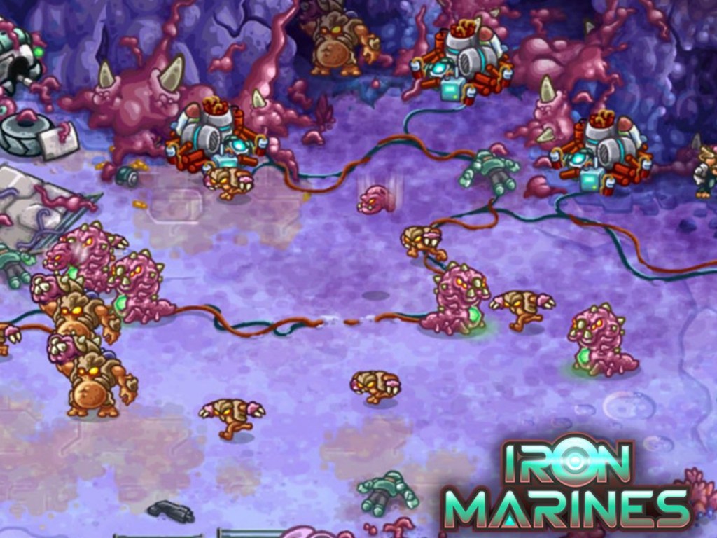 screen shot of Iron Marines app strategy game