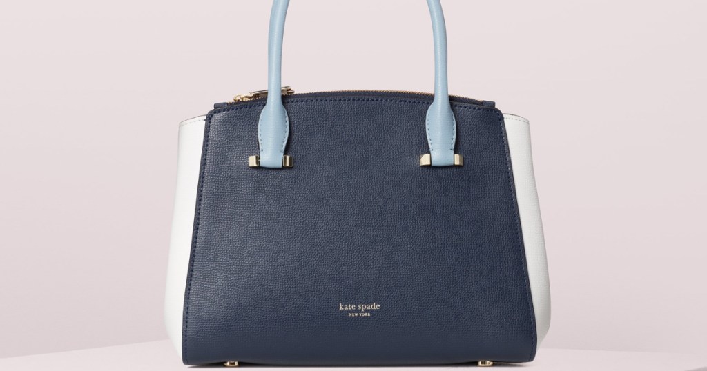 navy and white kate spade satchel