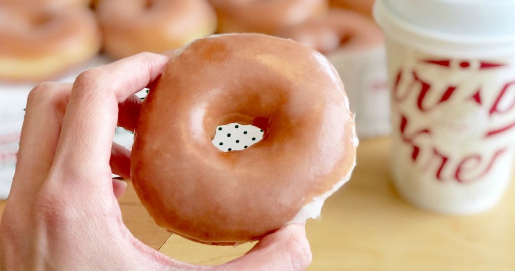 Krispy Kreme doughnut and coffee cup