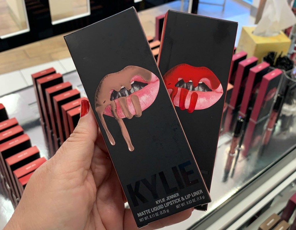 Kylie Cosmetics Lip Kits in hand