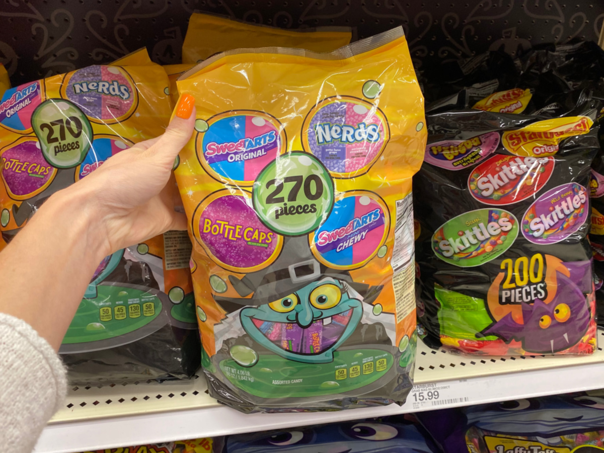 Large Halloween Nerds, sweethart and more bagged candy at target