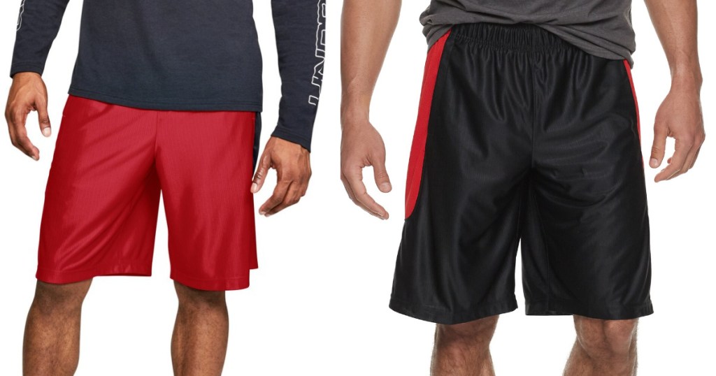two men wearing under armour shorts