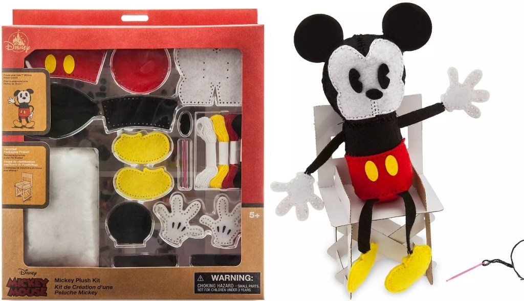 Mickey Mouse plush kit in and out of package