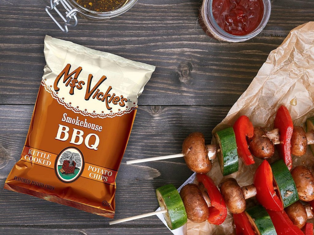 Miss Vikie's Smokehouse BBQ Chips on table