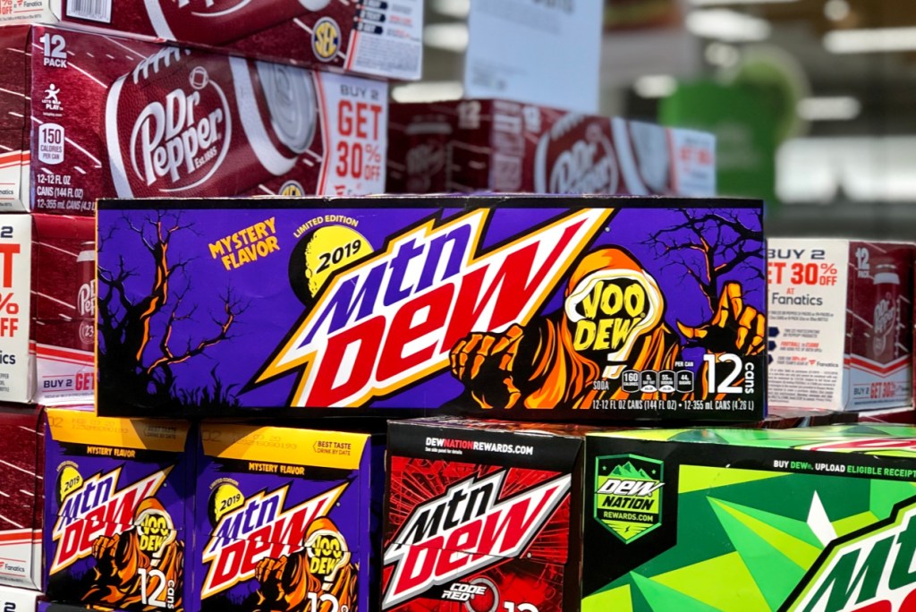 Save on the New Mountain Dew VooDew Mystery Flavor 12Packs at Target