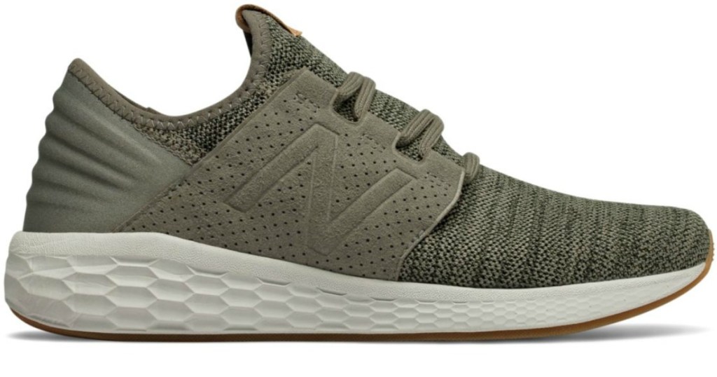 New Balance Men's Fresh Foam Cruz v2 Knit Running Shoes in olive color