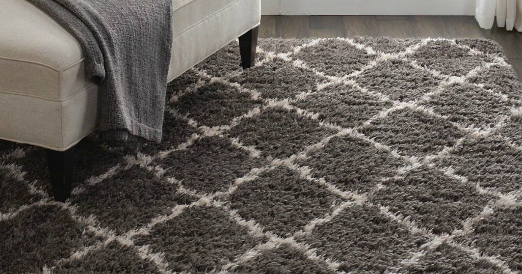 gray diamond shag rug