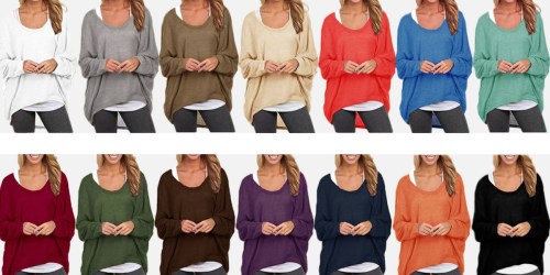 Women’s Off-Shoulder Oversized Sweater Top as Low as $12.91 on Amazon