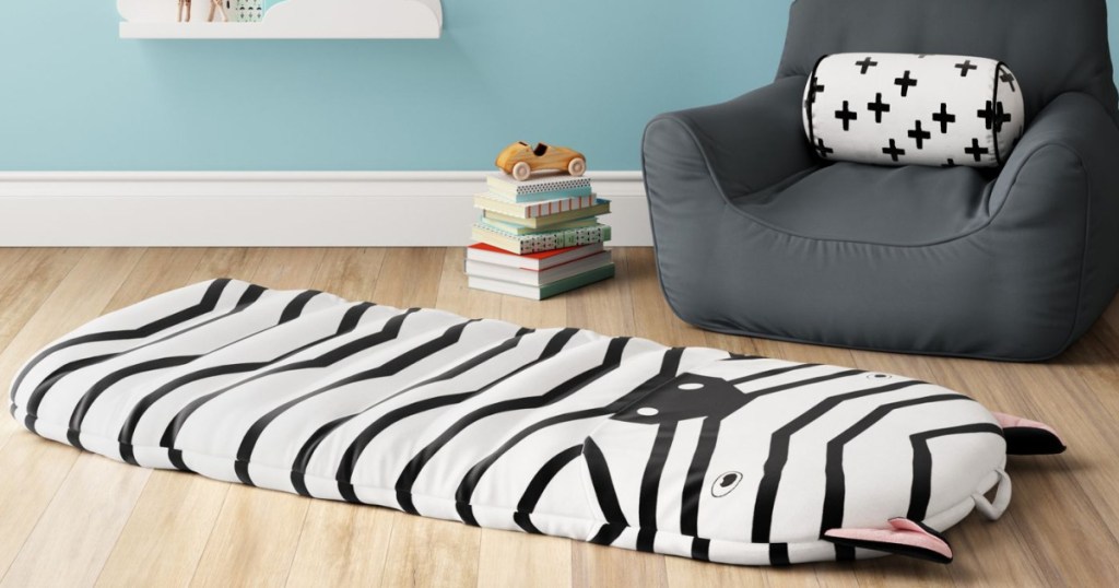 zebra pillowfort pal on floor