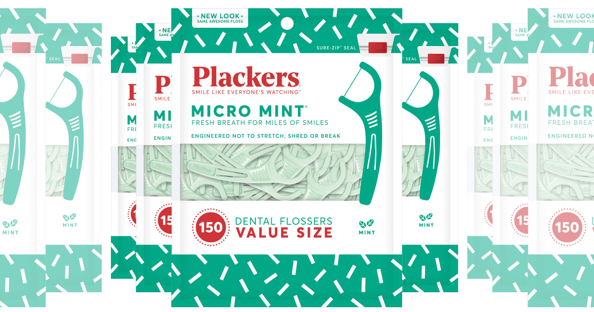 Plackers Dental Floss Picks, 4-Pack 150 Count Bags Micro Mint