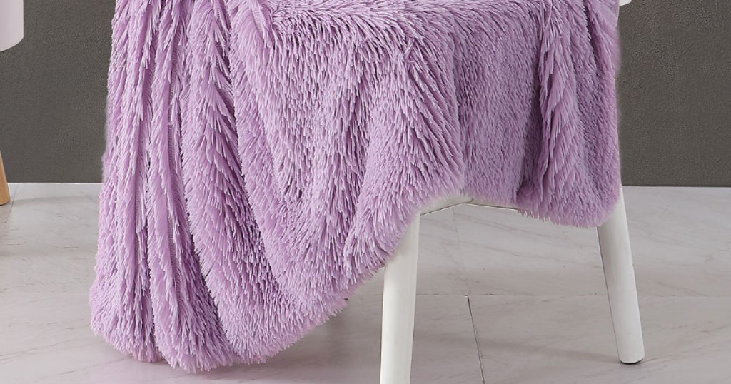 rt collection lavender throw on chair