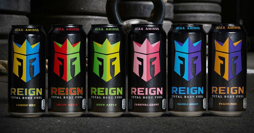 different varieties of Reign Energy Drinks