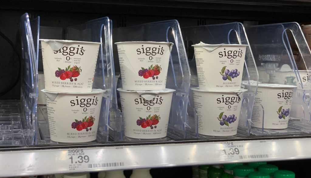 Siggi's Yogurt on shelf at Target