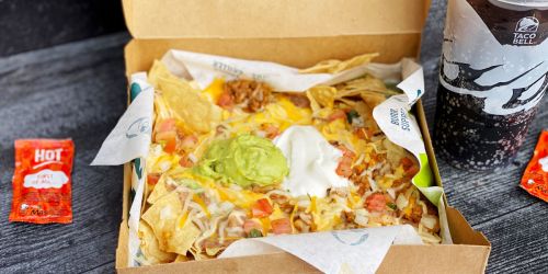 Taco Bell Grande Nachos Box w/ Drink Only $5 + FREE Bean Burrito