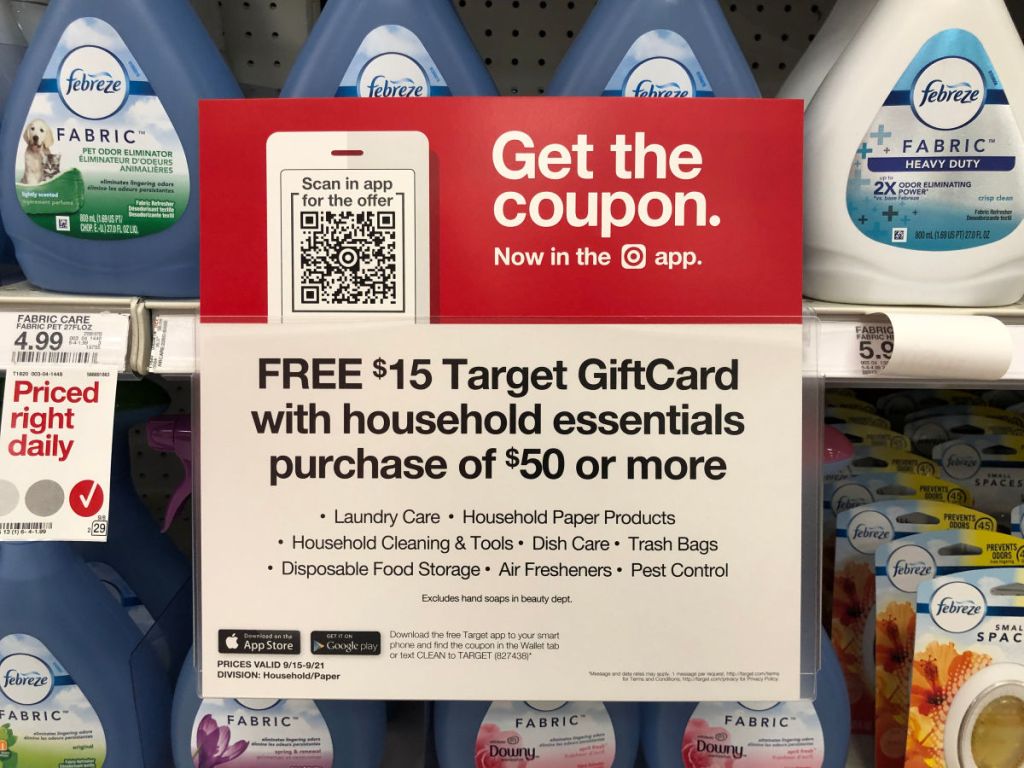 Free $15 Target Gift Card w/ $50+ Household Essentials Purchase = Great ...