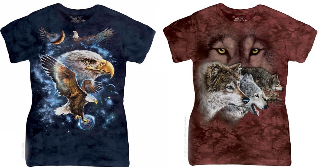 The Mountain Adult Tees - Eagle and Wolf