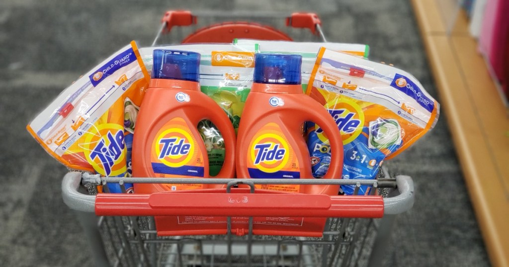tide products in basket at cvs