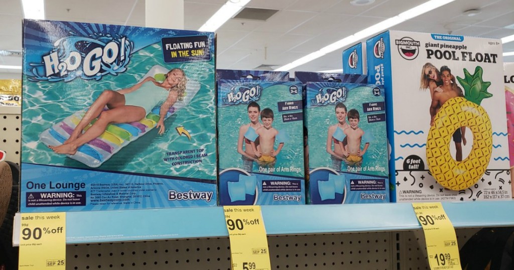 Walgreens Pool Floats on clearance shelf
