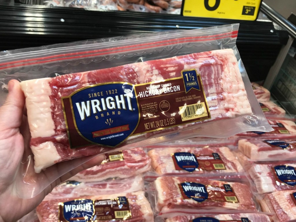 Wright Brand Bacon in Kroger refrigerated cooler
