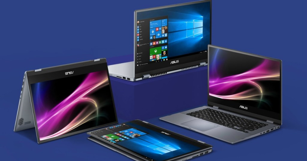 various postitions of the asus laptop